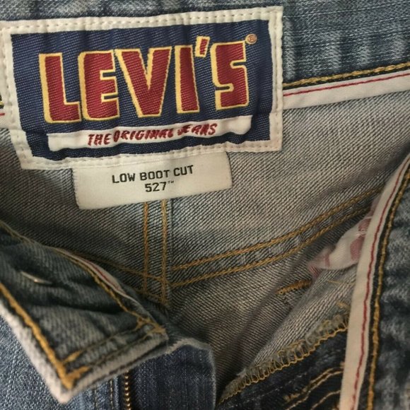 LEVI'S 527 Low Bootcut Mens Cut Off Jean Shorts - Picture 7 of 8